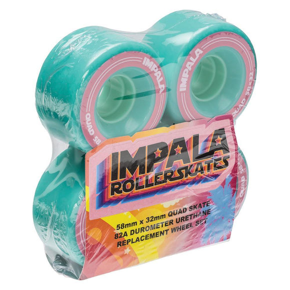 Impala Skate Wheel 58mmx32mm 82a Aqua - 4 Pack