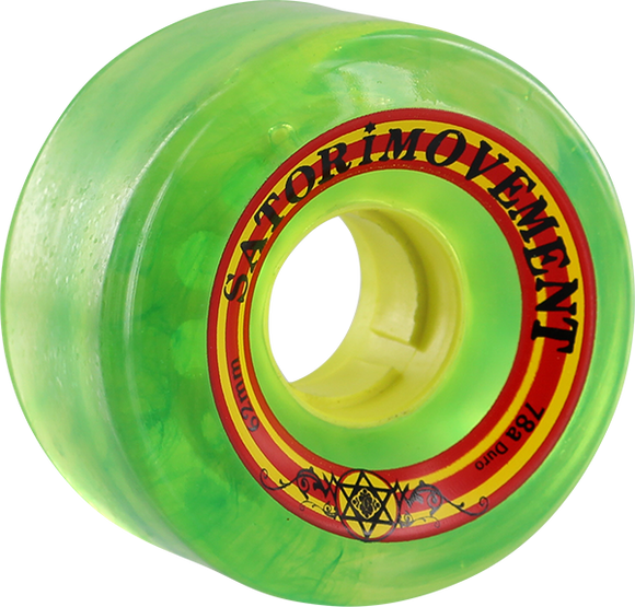 Satori Goo Ball Rasta 62mm 78a Clear Green Longboard Wheels (Set of 4)