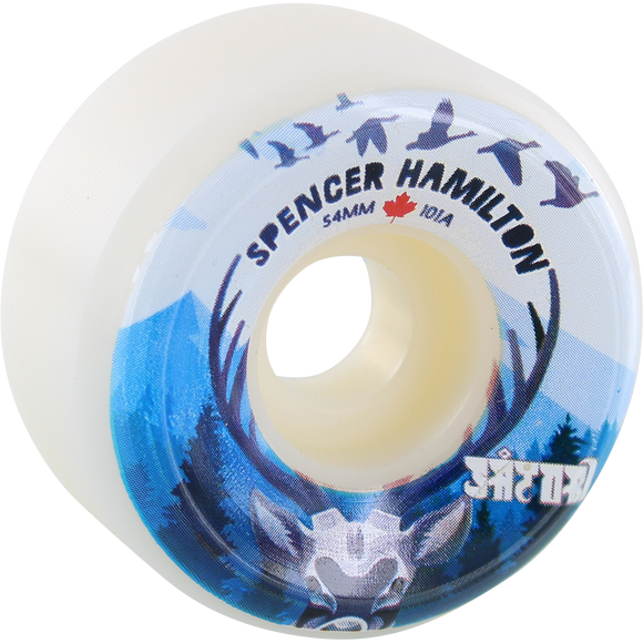 Satori Hamilton Canada 54mm 101a White Skateboard Wheels (Set of 4)